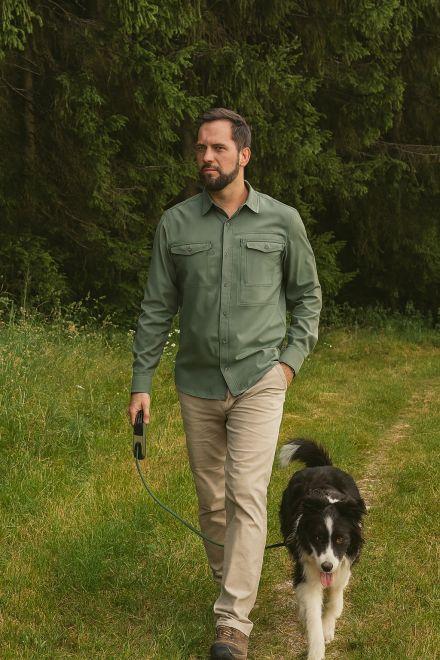 Wirksamer und dauerhafter Schutz vor Insekten durch Insecd Shield Maul Andaluz ultra SP Hemd Herren mit Mückenschutz dark green
