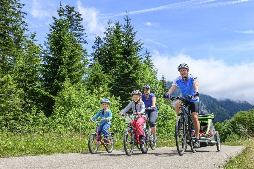 Junge Familie bei einer Radtour - Fahrradtour mit Kind