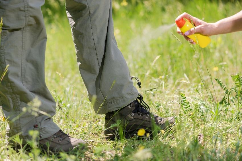 Das Mückenspray sollte man großzügig auftragen Mueckenspray-auf-Kleidung-auftragen - Stechen Mücken durch Kleidung?