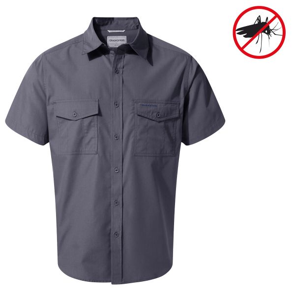 Craghoppers NosiDefence Kiwi Shirt Kurzarm Hemd Herren Ombre Blue Mückenschutz