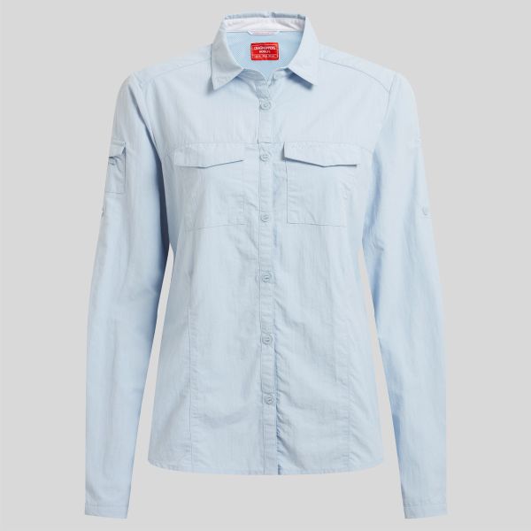 Craghoppers Nosilife Adventure Bluse Damen Insektenabwehr Nimbus Blue