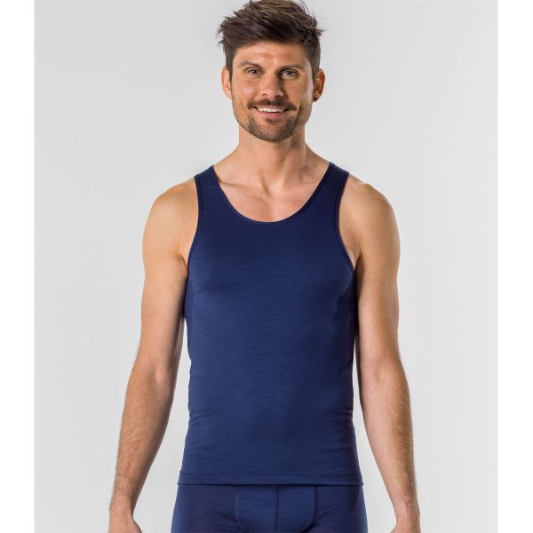 Löffler Unterhemd Herren Merino Light dark blue