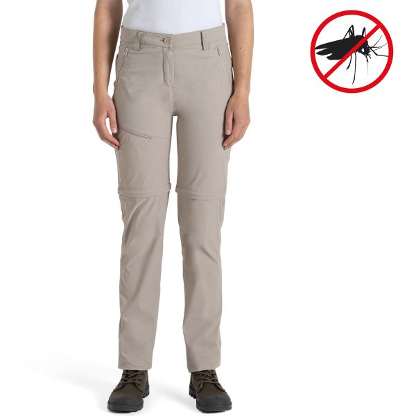 Craghoppers Nosilife Pro Convertible lll Damen Zipphose Insektenabwehr Soft Mushroom