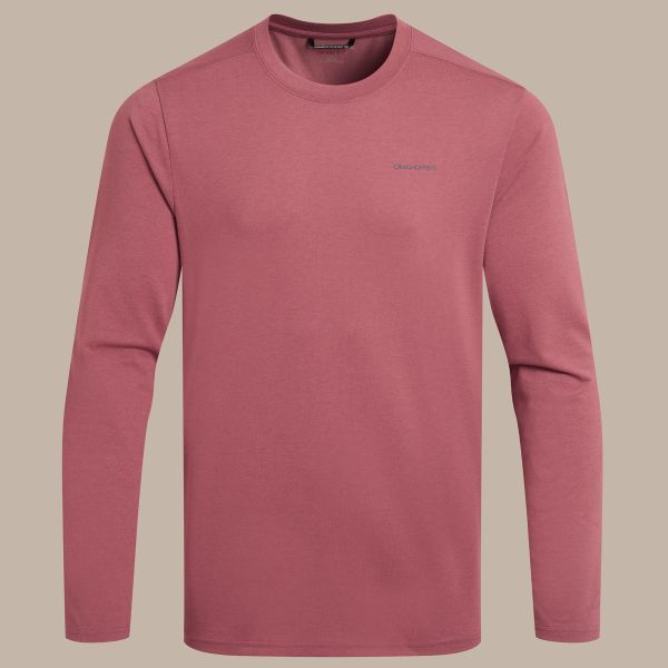 Craghoppers Nosilife Abel Long T-Shirt Herren Mückenabwehr Atlas Red