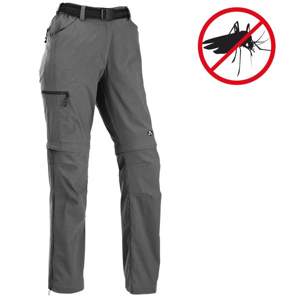 Maul Montreal SP Damen Zip-off Hose mit Mückenschutz dark grey