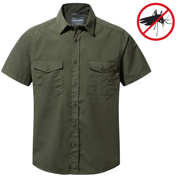 Craghoppers NosiDefence Kiwi Shirt Kurzarm Hemd Herren Insektenabwehr Cedar