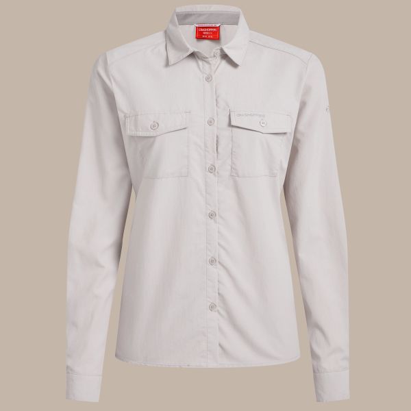 Craghoppers Nosilife Loukkos Adventure Bluse Damen Insektenabwehr Oyster