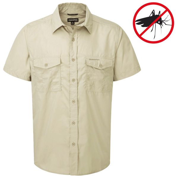 Craghoppers NosiDefence Kiwi Shirt Kurzarm Hemd Herren Insektenabwehr Oatmeal