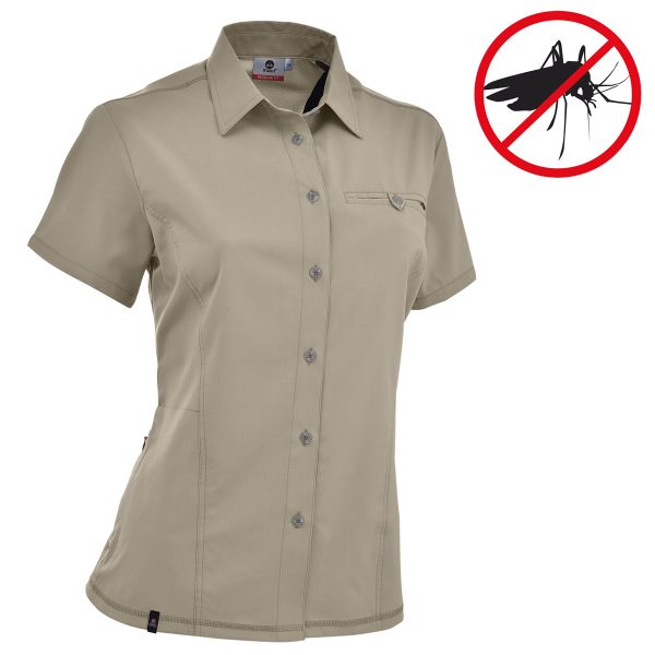 Maul Orla SP Kurzarmbluse Damen mit Mückenschutz beige